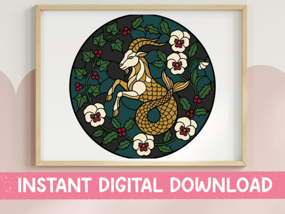 A Brand Designer's Take on the Capricorn Stained Glass Graphic