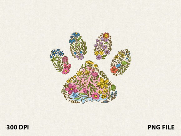 A Designer's Take on the Floral Paw Print Dog Mom Design
