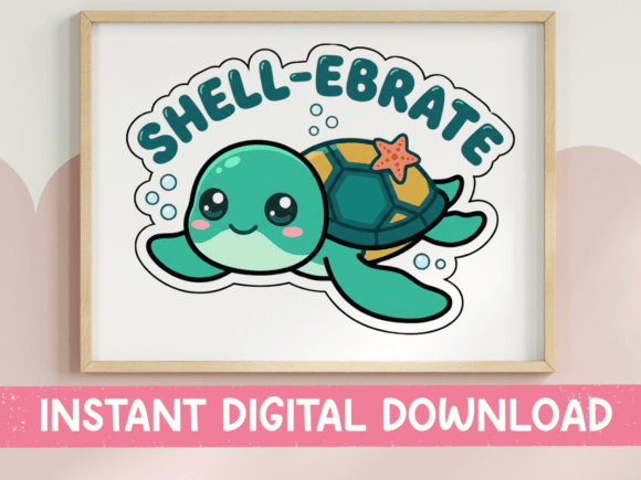 A Kawaii Turtle Design for T-Shirts & Casual Graphics