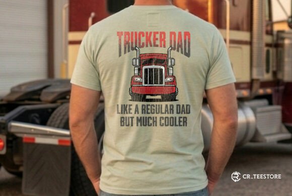 A Trucker Dad Graphic Perfect for Branded T-Shirt Designs