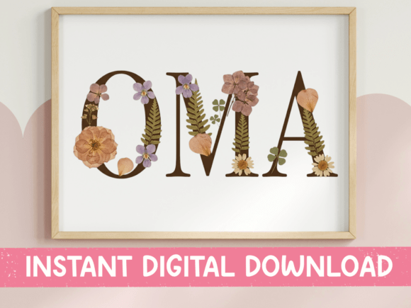 Crafting Oma Pressed Flower Letters into Premium T-Shirt Designs & Graphics