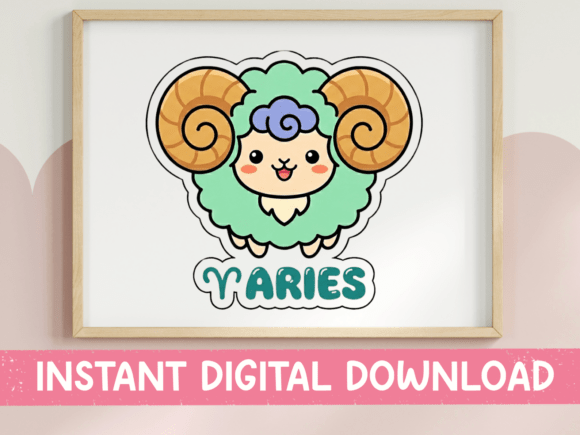 Crafting Zodiac T-Shirt Graphics: A Kawaii Aries Ram