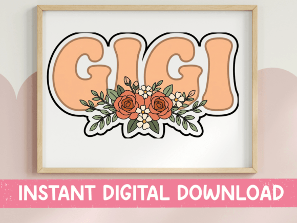 Gigi Retro Rose Floral Sticker: A Graphics Asset Review