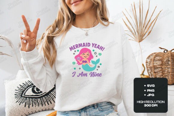 Mermaid Yeah I Am Nine Birthday Theme Embroidery Review
