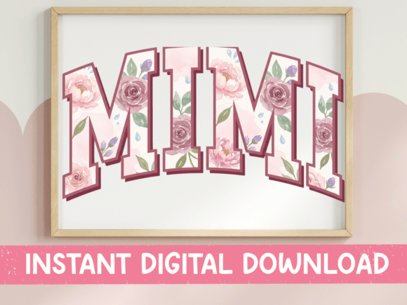 Mimi Floral Varsity Letters SVG for Brand Graphics