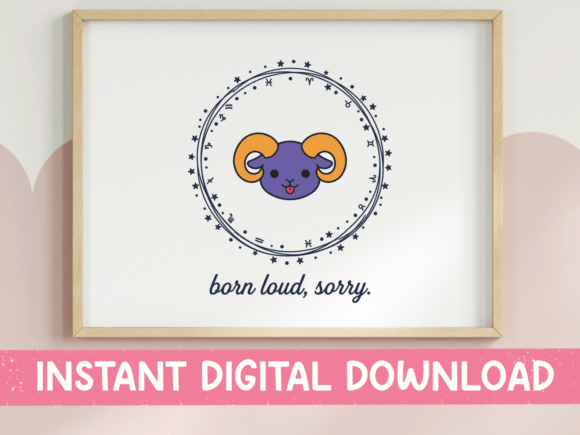 The Born Loud Aries SVG: A Graphic Gem for Modern Merchandise